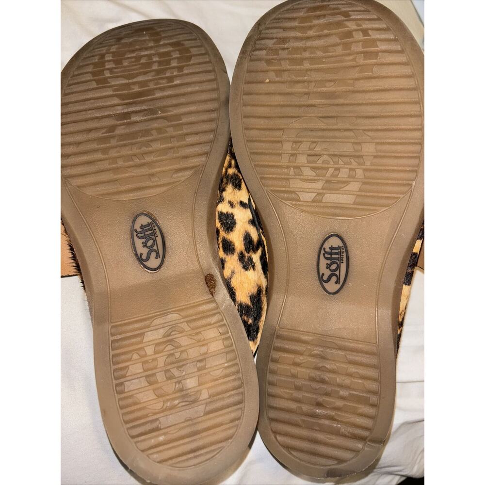 SOFFT Billie Coffee Leopard Print Calf Hair Slip On Comfort Mules shoe Sz 6.5M - Picture 8 of 8